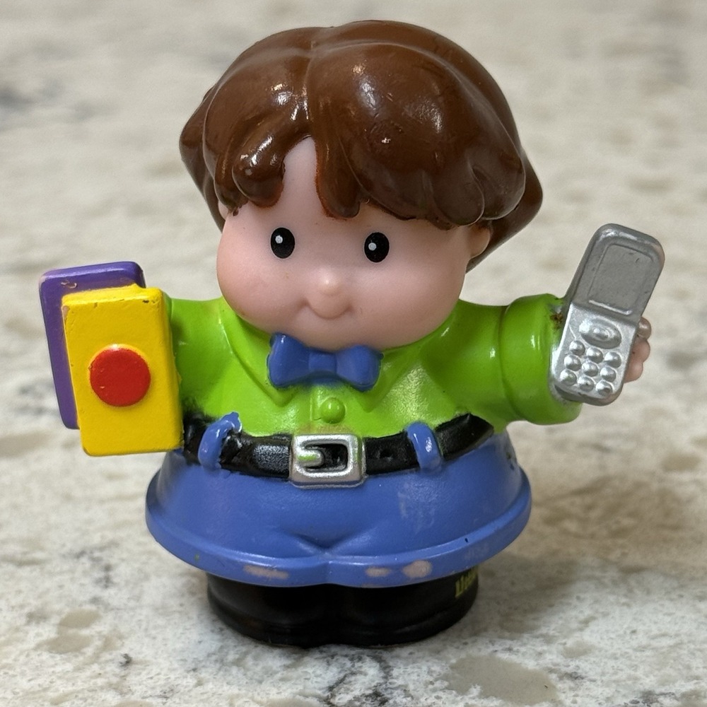 Fisher Price Little People Father Dad Boy LP1B8 CellPhone Business Man 2006 2009